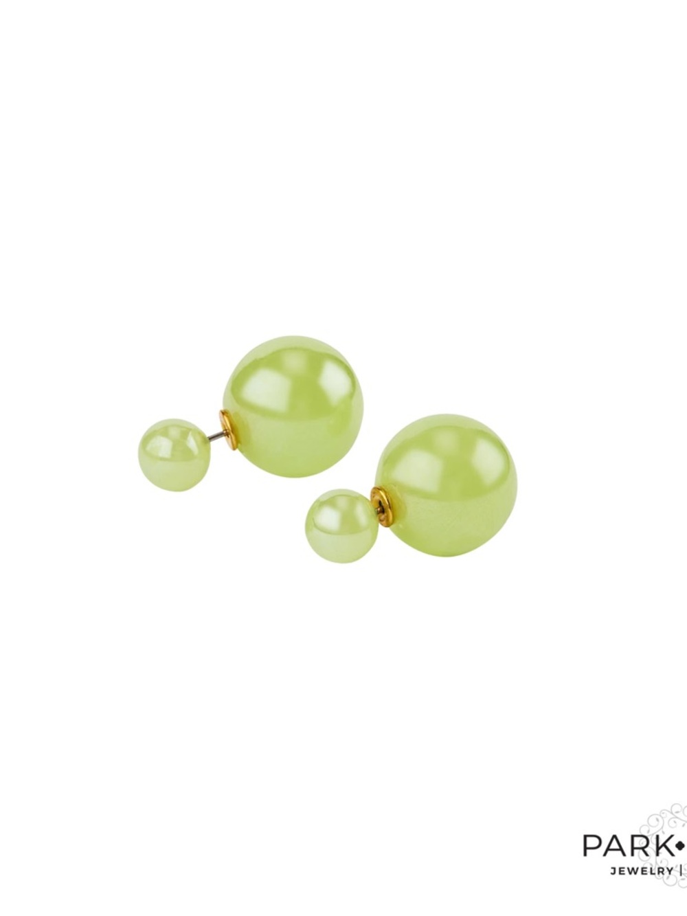 Melon Double Pearl Back-to-Front Stud Earrings | Melon Colored | NEW
